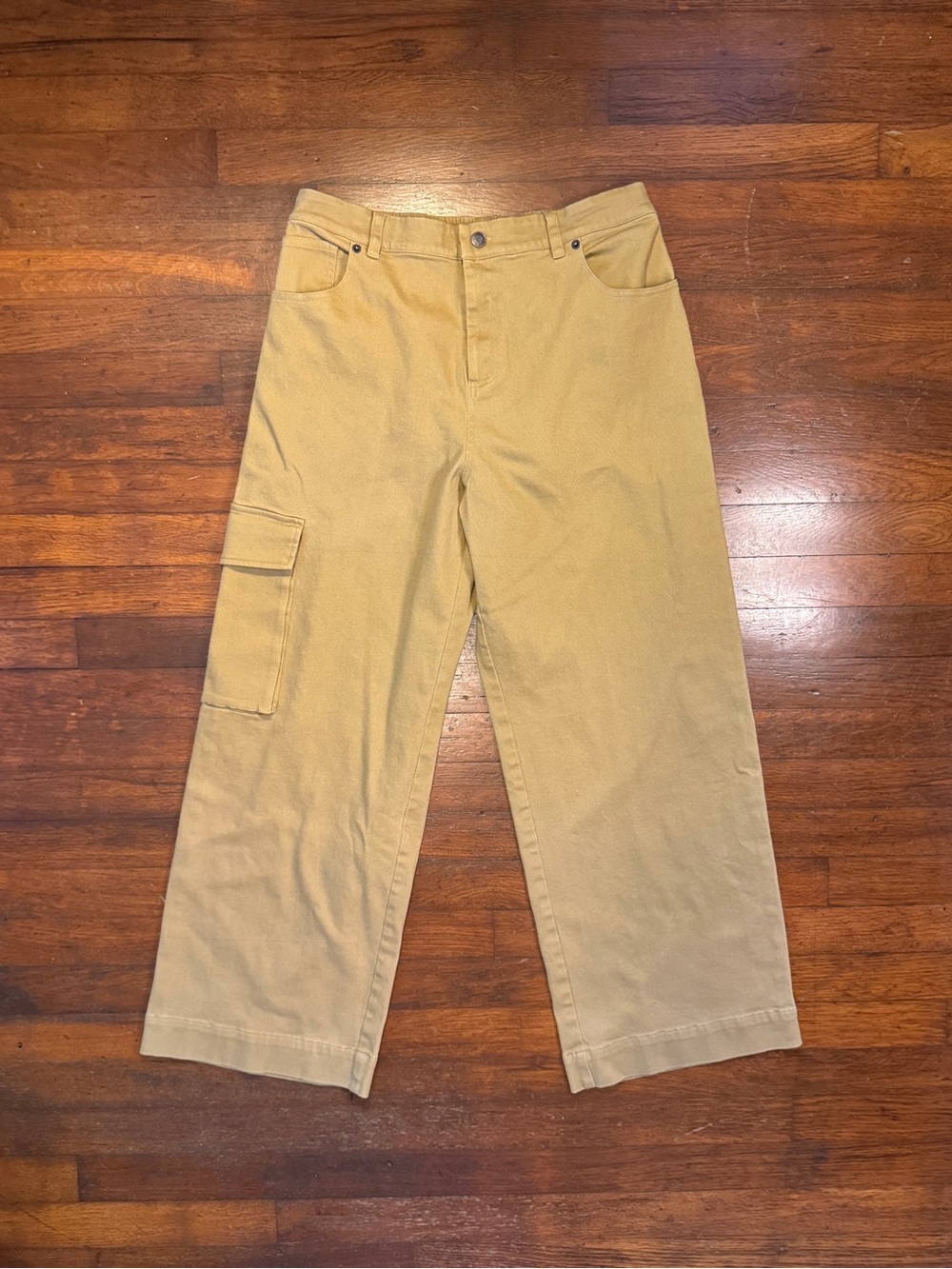 Wide Leg Utility Cotton Pants in Tan from Ruti